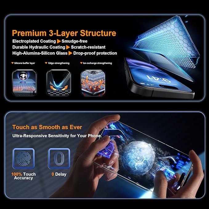 OneFish Screen Protector Privacy Glass for iphone 11/Xr, Anti-Spy Tempered Glass Private,Edge Protection Screen Protector with Installation Frame,9H Hardness Scratch Resistant, Bubble Free, 2 Packs.