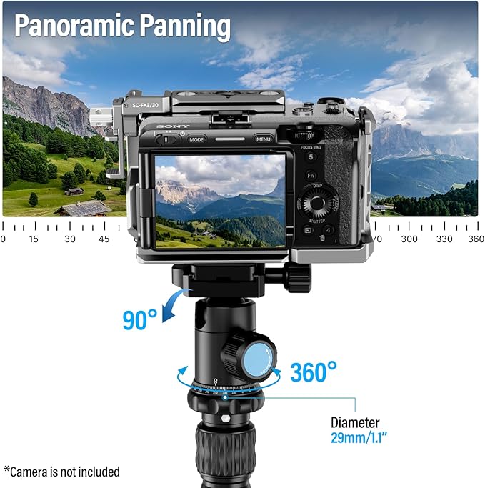 SIRUI Traveler 7C Camera Tripod 65.55 inches Carbon Fiber Arca Tripod with E-10 360° Panorama Ball Head and Arca Swiss Quick Release Plate Load Capacity Up to 17.6lbs, Convertible to Monopod