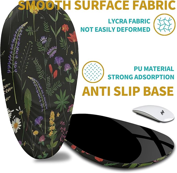 Hokafenle Ergonomic Mouse Pad Wrist Support with Stepped-Wedge Design, Wrist Rest Pain Relief Mousepad Filled with Memory Foam, Carpal Tunnel Mousepad for Wireless Mouse(12x8 inch, Foliage)