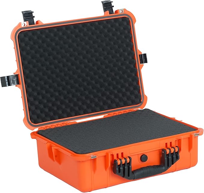MEIJIA Portable Waterproof Protective Case,Hard Camera Case,Customized Fit Foam Inserted, Elegant Black,Fit for Camera, Equipments, Lens,Drones(Black)
