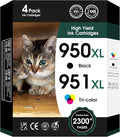 950XL 951XL Ink Cartridges Combo Pack Replacement for HP 950 951 XL for HP OfficeJet Pro 8600 8610 8630 8620 8615 8625 8100 276DW 251DW Printer,Black Cyan Magenta Yellow