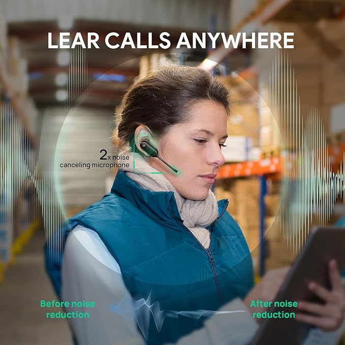 Yealink DECT Wireless Headset WH63,Mono Single Ear Office Headset with Noise Canceling Mic,Work for Computer, Desk Phones,Work with Zoom,RingCentral,Avaya, Teams Certified