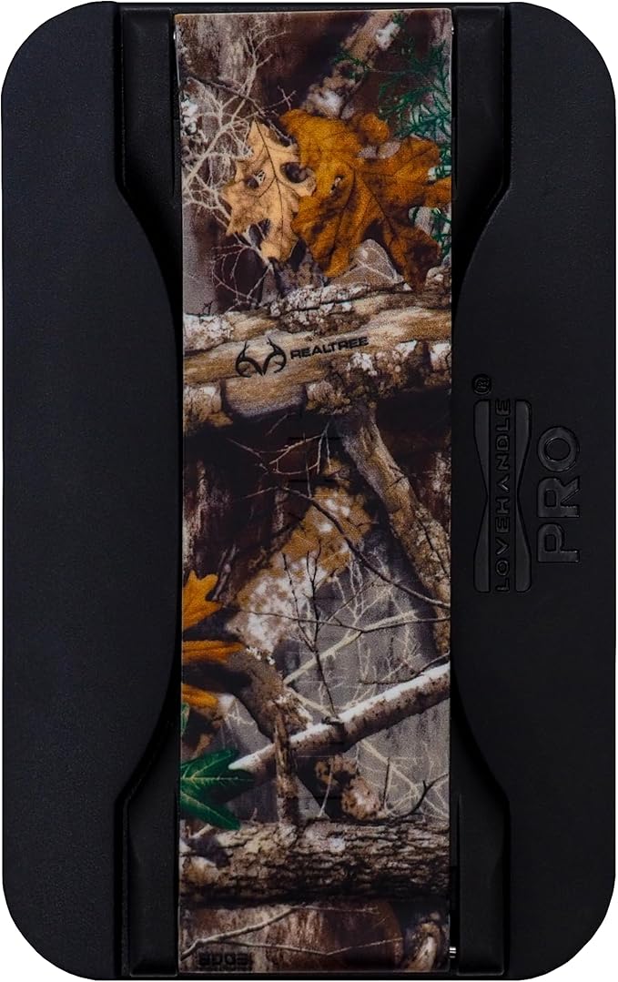 LoveHandle PRO MagSafe Compatible Magnetic Phone Grip w/Kickstand - Mount, Strap and Stand for Smartphone and Tablet - MagSafe Ring Included - Fits All Devices - Realtree Edge Camo