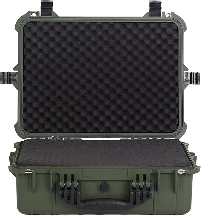MEIJIA Portable Waterproof Protective Case,Hard Camera Case,Customized Fit Foam Inserted, Elegant Black,Fit for Camera, Equipments, Lens,Drones(Black)