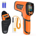 MESTEK Infrared Thermometer Temperature Gun -40℉~2912℉, High Temp Thermometer with Thermocouple Probe, Non-contact Digital Laser Thermometer Gun 50:1 Pyrometer for Industrial HVAC Forge Metal Smelting