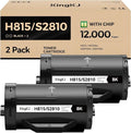 KingKJ H815 S2810 Black Toner Cartridge 2-Pack High Yield Replacement for Dell 593-BBMF 593-BBML Toner Cartridges Compatible with Dell H815 S2810dn H815dw S2815dn Laser Printer Ink All-in-One Copier