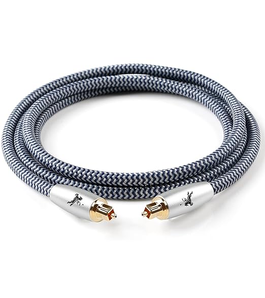 Digital Fiber Optic Audio Cable for Sound Bar Toslink Cord Male to Male 24K Gold Plated Connector Optical Audio Cable 6ft 10ft S/PDIF Glass Core, 3.3feet/1M IMP-2201