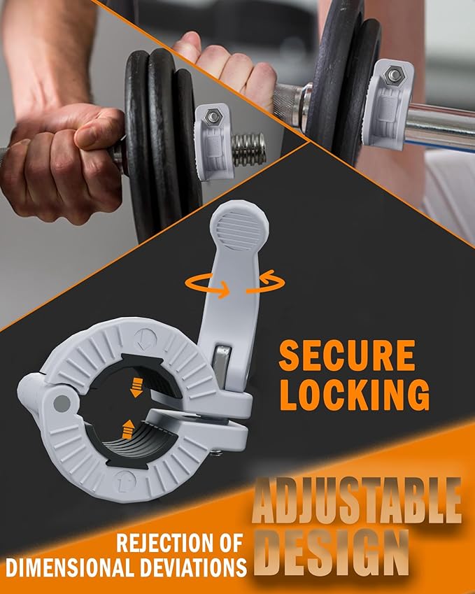 MAXRICH Barbell Clamp 1 inch Multiple Sizes & Adjustable Weight Clips for Quick Release Barbell Collars