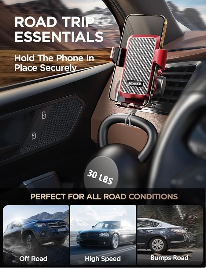 Wireless Car Charger, 15W Fast Charging Auto Clamping Car Charger Cell Phone Holder Mount Vent for iPhone 15 14 13 12 Mini Pro Max 11 XR, Samsung Galaxy S23 Ultra S22 S21+ Note 20, etc - Red