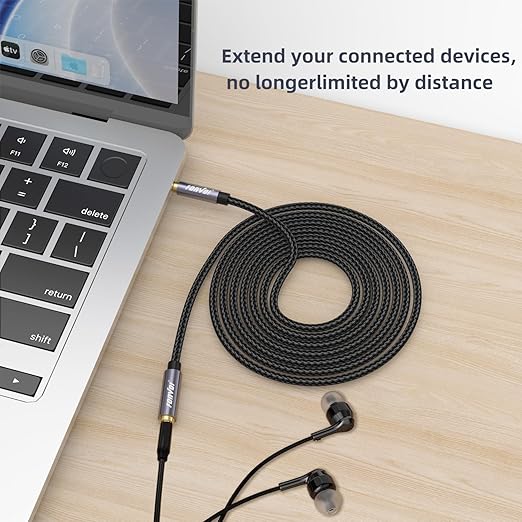 FONVOi15FT 3.5mm Aux Jack Audio Extension Cable,Male to Female,TRS Headphone Extension Cable Compatible with Heaphone, MP3 Players iPhone iPad Tablets Media Player