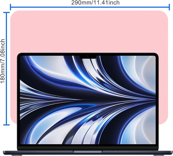 2 Pack Microfiber Liner Cleaning Cloth 13" with Screen Keyboard Imprint Protection, Laptop Keyboard Protector Compatible with MacBook Pro/AIR 13" and MacBook Pro 14"-(Grey+Pink)