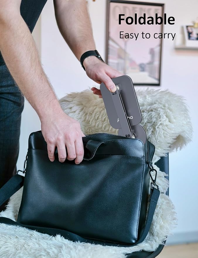 Magnetic Phone Stand for MagSafe Adjustable - Aluminum Portable Phone Holder for Desk with 360° Rotating Head Compatible with iPhone 16/15/14/13/12 Pro Max and Magnetic Phone Case, Grey