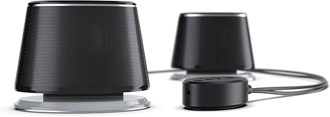 Amazon Basics Bluetooth Computer Speakers with USB 3.0 and Blue Lighting