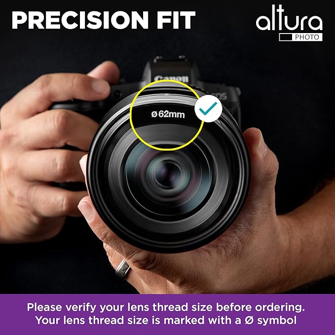 Altura Photo 62mm Lens Filter Kit - Multi-Coated UV Protector, CPL Polarizing and ND Neutral Density Filters + Case for Camera Accessories & Lenses