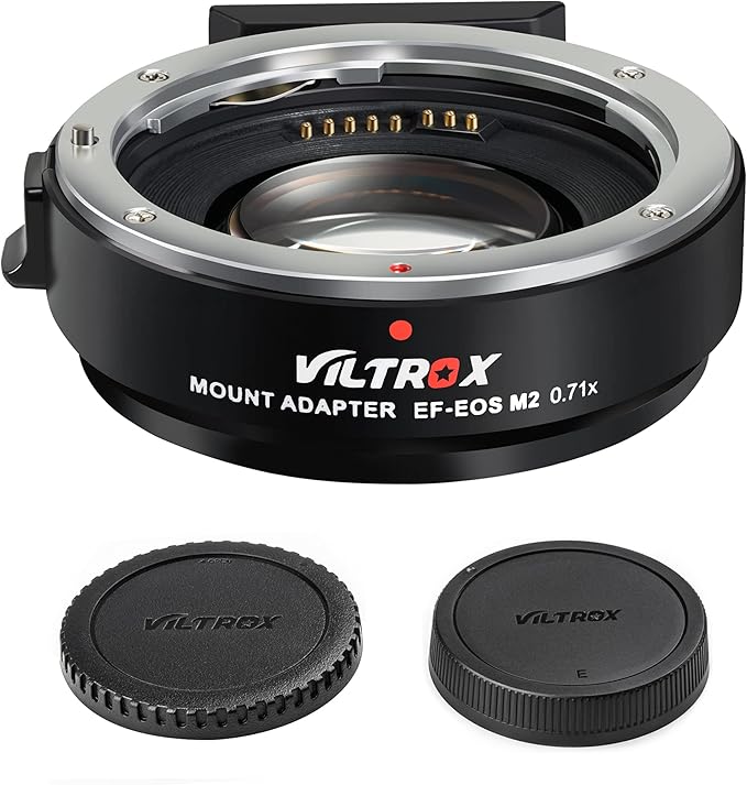 VILTROX EF-EOS M2 Auto Focus Lens Adapter 0.71x Reducer Speed Booster for Canon EF Mount Lens to Canon EF-M Mount Mirrorless Camera EOS M M2 M3 M5 M6 M10 M50 M100