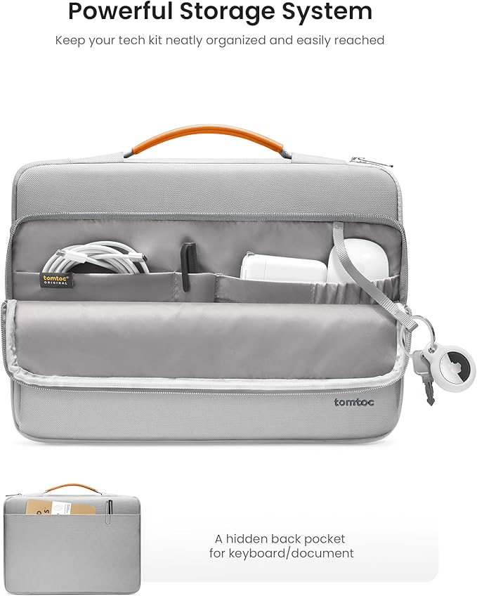 tomtoc 360 Protective Laptop Carrying Case for 14-inch MacBook Pro M4/M3/M2/M1 Pro/Max 2024-2021, 12.9-13 Inch iPad Pro/Air, Water-Resistant MacBook Accessory Bag Sleeve