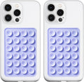 2 Pack Silicone Suction Phone Case Mount, Silicon Adhesive Phone Grip for Smartphones, Hands-Free Mirror Shower Phone Holder for Selfies, Tiktok Videos (Lavender)