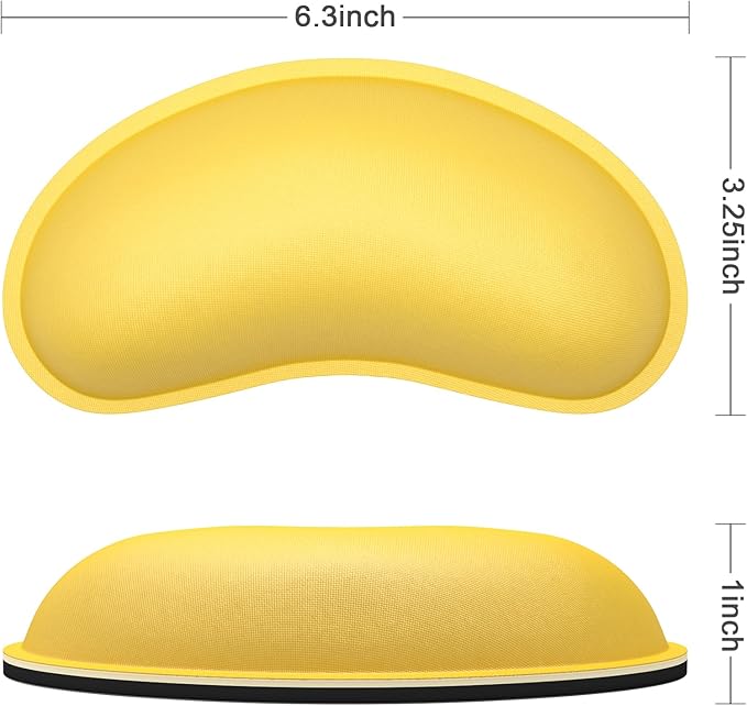 Dapesuom Mouse Wrist Rest, Ergonomic Memory Foam Mouse Wrist for Computer Desk Mats Support, Hand Rest Pad Cushion for Gaming, Office, Laptop, Men, Women, Pain Relief & Easy Typing, Apricot Yellow