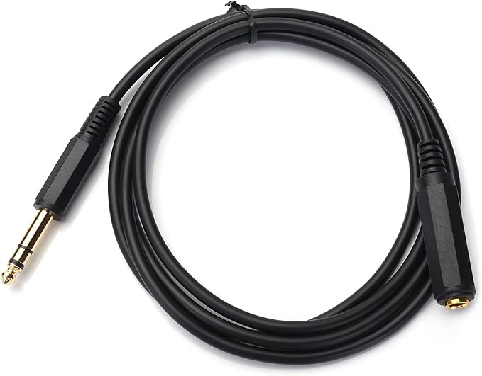Disino 1/4 Inch Male to Female Stereo Extension Cable Gold Plated Quarter inch Headphone Extension Cable Cord- 20FT /6.6 Meters
