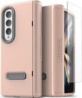 VRS DESIGN Terra Guard Modern for Galaxy Z Fold 4 5G (2022), Premium Modern Neat Style [Anti Scratch Hinge Protection] Case with Tempered Glass Screen Protector (Pink Sand)