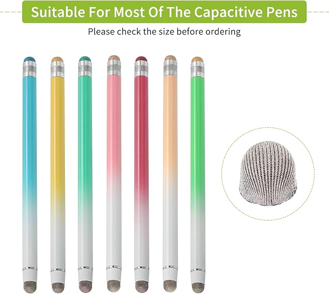 MECCANIXITY 10Pcs Replacement Fiber Mesh Tips for Stylus Pens 8.5mm Suitable for Capacitive Touch Screen,High Sensitivity,Soft,No Scratch Screen Pen Tip