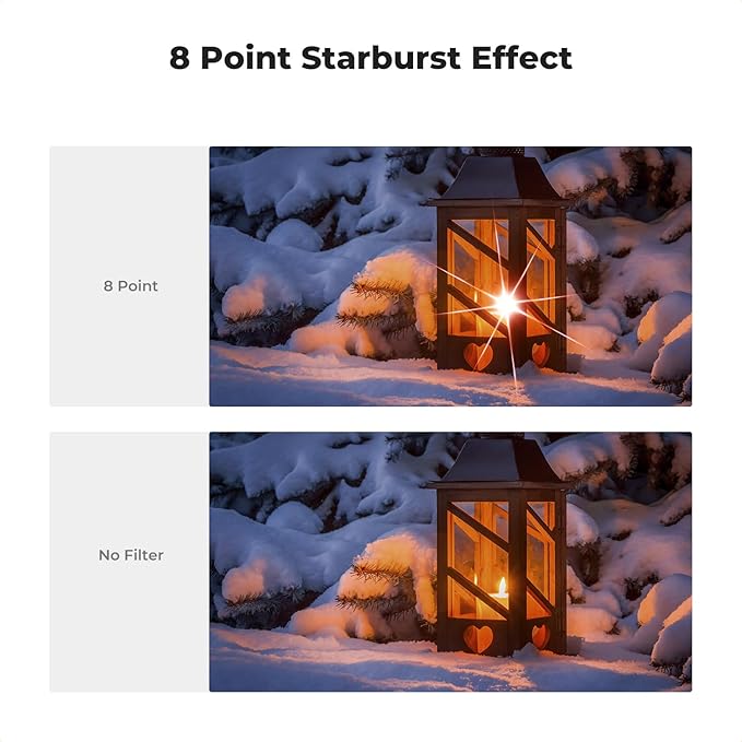 K&F CONCEPT 82mm Star Filters Kit (3pcs) 4 Points 6 Points 8 Points Cross Screen Starburst Filters Set -18 Layer Coating Ultra Slim Optical Glass Camera Lens Filter with 3 Cleaning Cloth