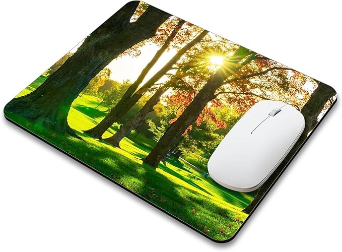 Beautiful Natural Scenery Forest Design Mouse Pad Mat Rectangle Non-Slip Rubber Base Mousepad