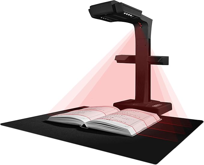 CZUR ET18 Pro Professional Document Scanner, 2nd Gen Auto-Flatten & Deskew Tech, 18MP HD Camera, Capture A3, 186 Languages OCR, Convert to PDF/Searchable PDF/Word/Tiff/Excel, Run On Windows & MacOS