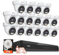 Anpviz 4K 16CH PoE Security Camera System, 16pcs Wired 8MP PoE IP Cameras Outdoor with Person Vehicle Detection, Smart Color Night Vision, 8MP/4K 16 Channel NVR with 4TB HDD for Businesses (U Series)