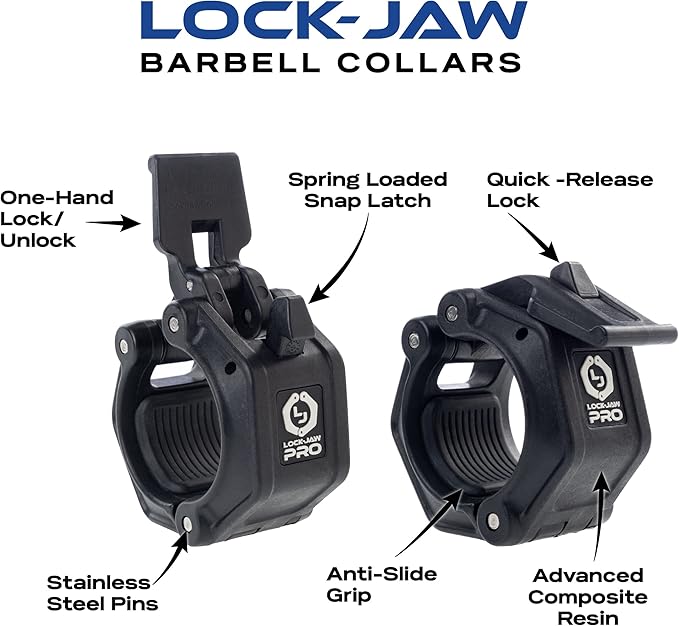 Lock-Jaw PRO 2 Barbell Collar - Quick Release Barbell Clamp