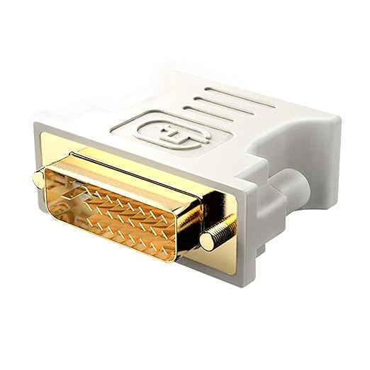 DVI to VGA Adapter (DVI-I 24+5 Pin Male to VGA Female) – Gold-Plated Connector for PC, Laptop, GPU, Projector