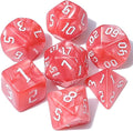QMAY DND Dice Set -D&D Polyhedral Dice (7 Pcs) for Dungeons and Dragons (Pink and White)