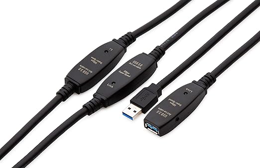 100 Feet Active USB Extension Cable 3.0 Male to Female with 3 Extension chipsets Signal Booster - Repeater Cord 30 Meters / 100 Feet (AC Power Supply Included)