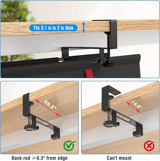 No Drill Under Desk Cable Management Tray, 36" Cord Management Tray with Cable Loop, Upgraded Oxford Fabric Wire Management for Standing Desk - No Damage to Table