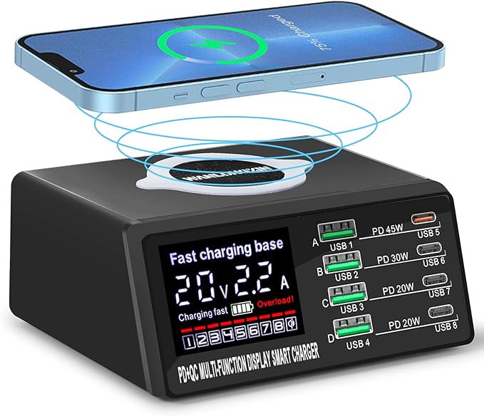 100W 8Port USB Charging Station for Multiple Devices - Multi USB Charger Station