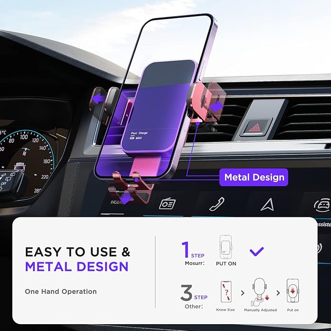 Wireless Car Charger,【7 Colored RGB Backlit】Mosurr 15W Auto Clamping Car Charger Phone Mount Holder fit for iPhone 15 14 13 12 Mini Pro Max 11 XR XS, Samsung Galaxy S24 Ultra S23 S22 S21+ Note 20, etc