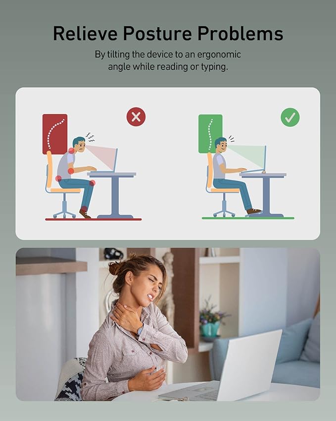 3 in 1 Silicone Laptop Stand, Keyboard Riser for Ergonomic Typing/Reading, Portable Laptop Cooling Stand, for Home Office School and Travel, Oval Base, Macaron Green