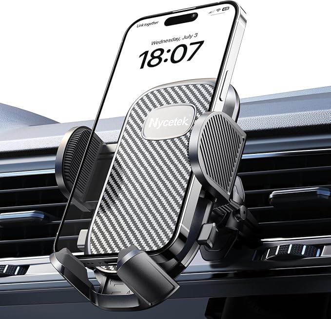 Nycetek 2025 Upgraded Car Vent Phone Mount [Military-Grade Clip] 360° Rotation, Universal Cellphone Holder Fits for iPhone 16 15 14 13 Pro Max Samsung Galaxy S24 S23 & All