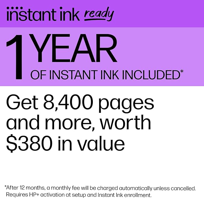 HP OfficeJet Pro 8139e Wireless All-in-One Color Inkjet Printer, Print, scan, Copy, fax, ADF, Duplex Printing Best-for-Home Office, 1 Year Instant Ink Trial Included