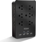 Surge Protector Wall Charger, 12 Wide AC Outlets Power Strip, 4 Ports USB Charging Blocks, Multiple Plug Adapter Wall Mount, Plug Extender Heavy Duty, Outlet Splitter for Home, Office Supplies