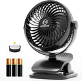 Shinebella AA Battery Powered Clip on Fan with 4-Speed, 5’’ Small Desk Fan with Aroma Function, USB Powered, 360°Rotation, Ultra Quiet, for Golf Cart, Stroller, Bedroom,Car(Batteries Not Included)