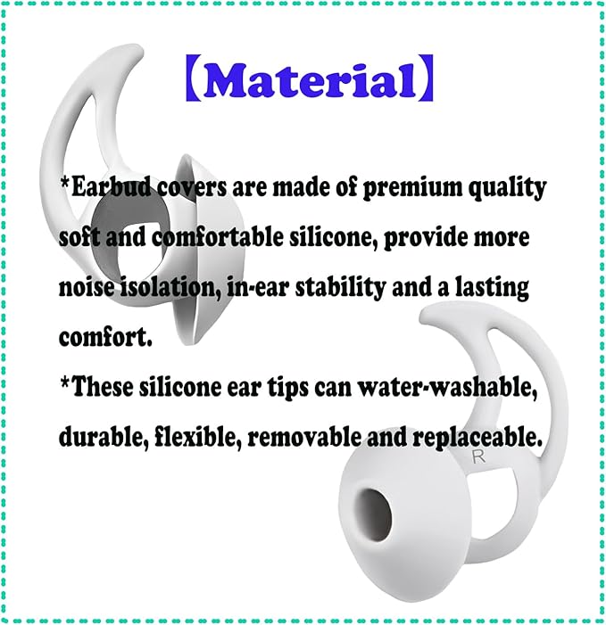3 Pairs Earbuds Replacement Tips Large，Silver Earbud Tips ，Silicone Eartips - Image 6