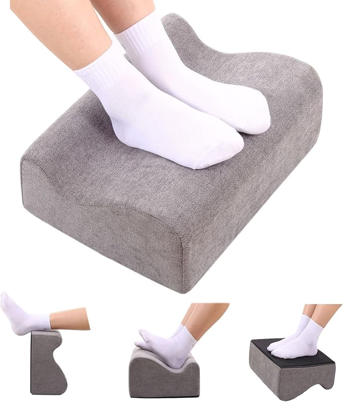 Foot Rest for Under Desk at Work, Ergonomic Under Desk Footrest with Washable Cover, Memory Foam Foot Stool for Office Chair & Gaming Chair, Back & Hip Pain Relief, Dark Gray