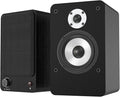 LONPOO Powered Bookshelf Speakers for Record Player,2.0CH Bluetooth Active Near Field Monitors with 1-inch Silk Domed Tweeter and 4-inch Aluminium Speaker for Home Theater, 100 Watts RMS