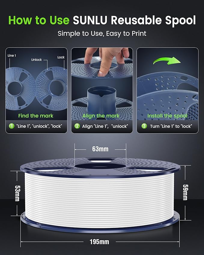 SUNLU PETG Filament 1.75mm Bundle, Less Stringing and Good Layer Adhesion 3D Printer Filament, Individually Vacuum Packed, 2kg in Total, 1kg per Spool, PETG 2 Pack, Grey+Grey