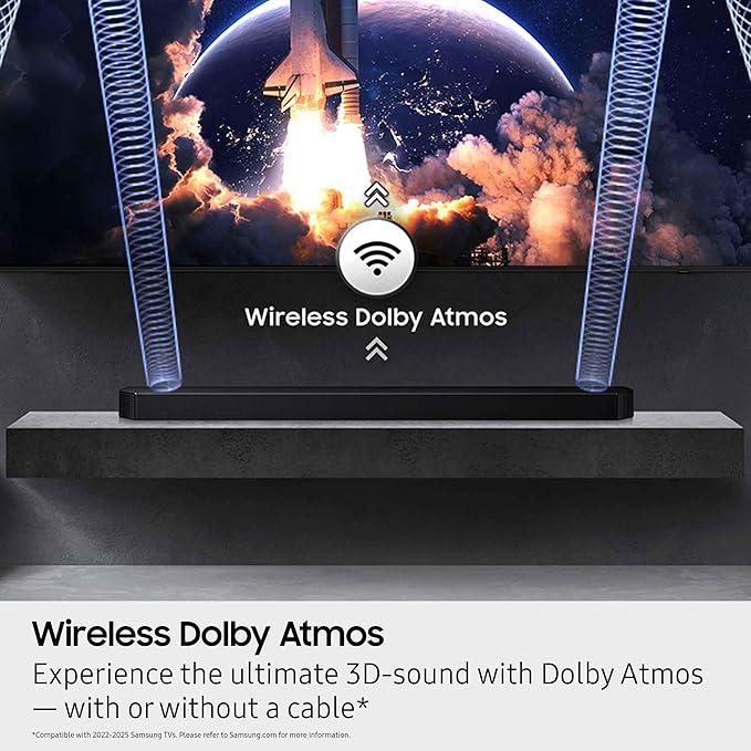 Samsung Q-Series Soundbar HW-Q900F 7.1.2 ch Subwoofer (2025 Model) Smart Integration, Wireless Dolby Atmos, Q-Symphony