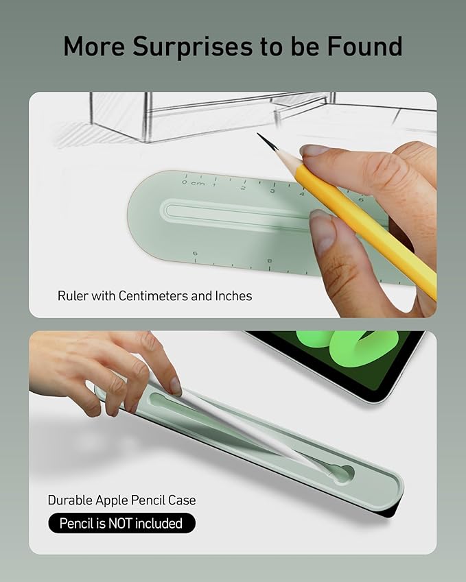 3 in 1 Silicone Laptop Stand, Keyboard Riser for Ergonomic Typing/Reading, Portable Laptop Cooling Stand, for Home Office School and Travel, Oval Base, Macaron Green