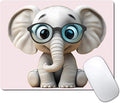 Cute Cartoon Anime Elephant Custom Mouse Pad with Non-Slip Rubber, Small Square Design for Wireless Laptop & Computer Mouse Pads for Desk, 9.5 x 7.9 inch Smooth Surface for Gaming & Office