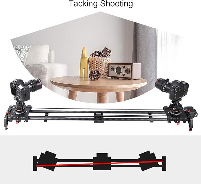 GVM Great Video Maker Camera Motorized Slider,48"/120CM,Automatic Round Trip,Time Lapse,Panoramic Shooting,Video Capture,Slider Smooth and Stable,with Battery