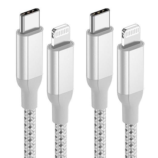 3ft USB C to Lightning Cable 2Pack,[Apple MFi Certified] Power Delivery USB C iPhone Charger Fast Charging, 3 foot Nylon Braided Type C to Lightning Cord for iPhone 14 13 12 11 Pro Max XR XS 8 SE iPad